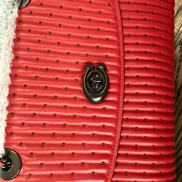 Coach Parker Red Quilted with Rivets - Picture 1 of 16